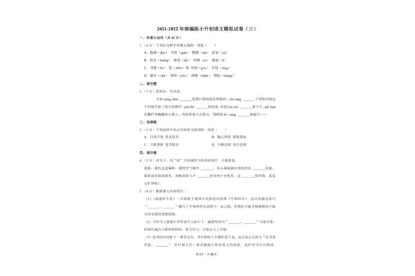 小升初模拟试卷