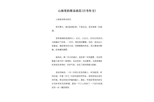 心海里的那朵浪花