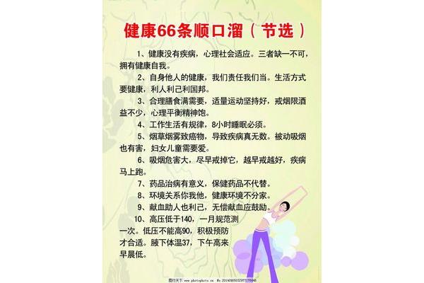 健康顺口溜