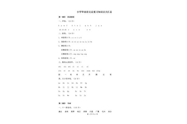 小学毕业总复习