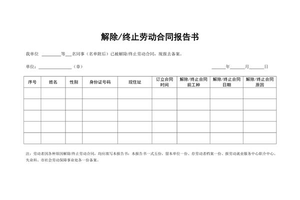 劳动合同解除协议