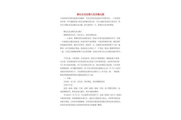 证婚人发言