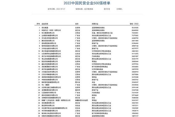 民营企业500强