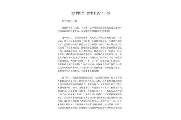 的二三事作文