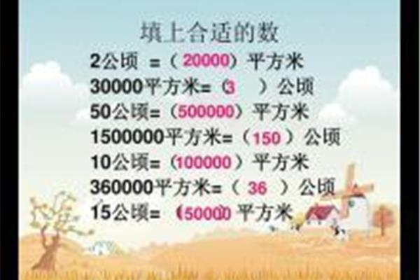 平方换算亩