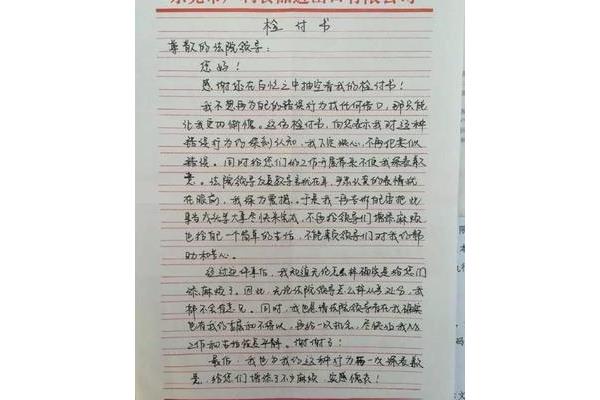 100字检讨书