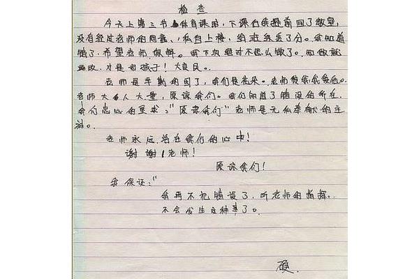 100字检讨书
