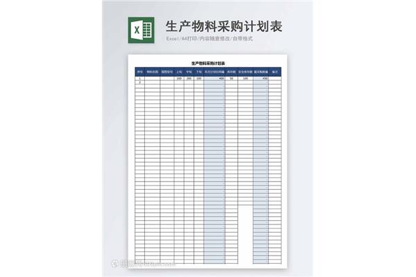 采购计划表格模板