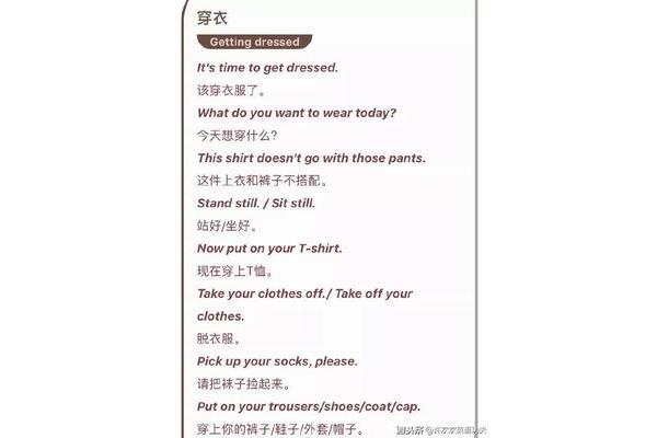 穿衣的英文