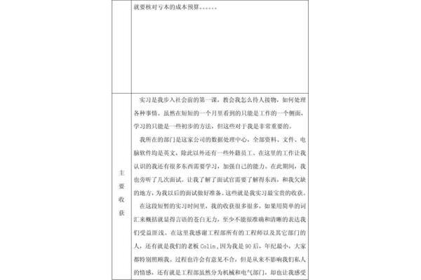 实习月报通用