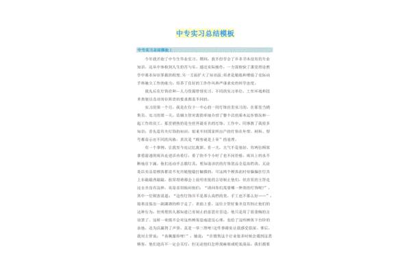 实习月报通用
