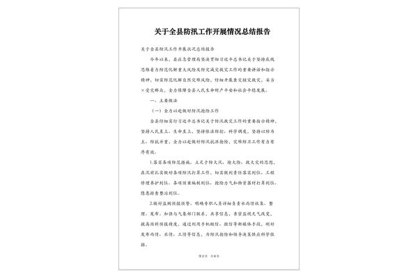 工作开展情况报告