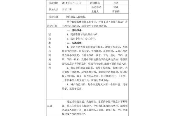 社会实践活动过程