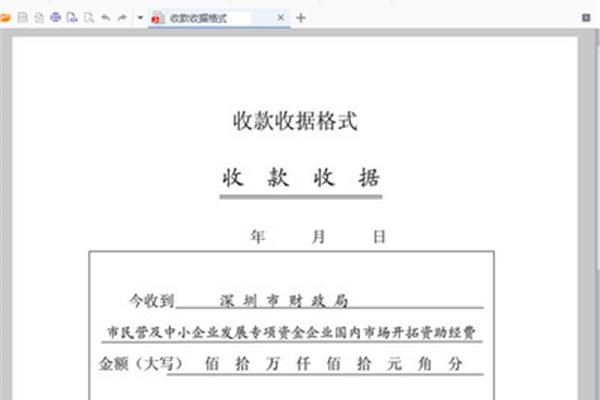 收据格式范本