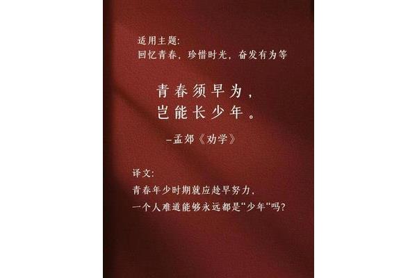 珍惜青春的诗句