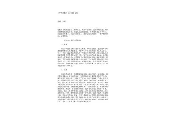 小学见习总结