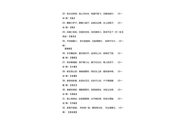 儿童经典谜语大全