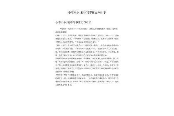小事不小作文