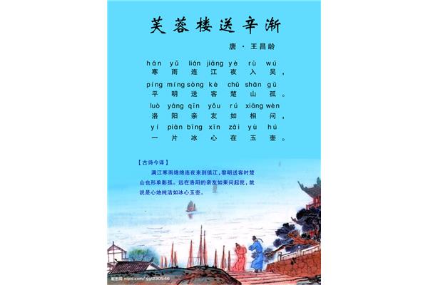 芙蓉楼送辛渐古诗