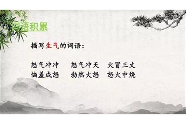 描写生气的词语