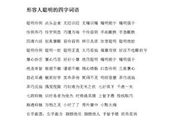 聪明的词语