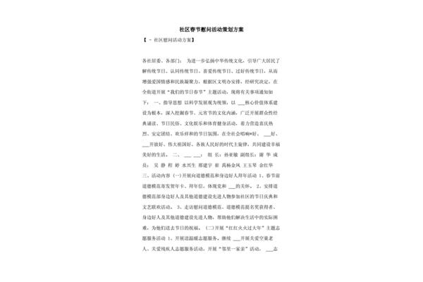 春节慰问方案
