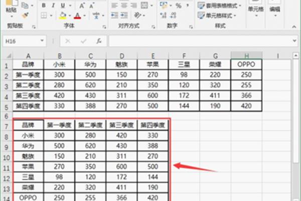 表格行列互换