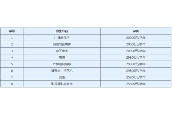 武汉传媒学院学费