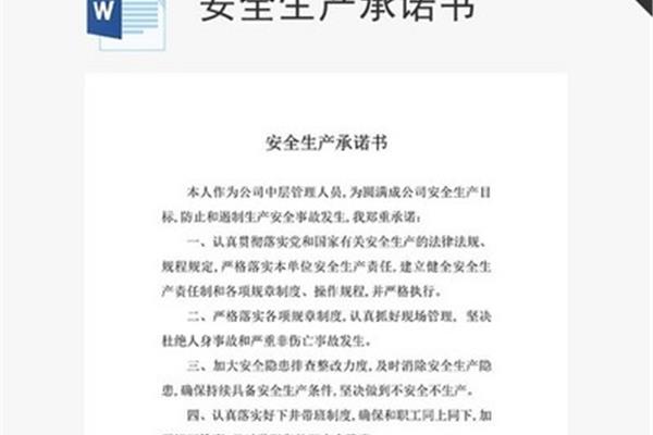 安全承诺书模板