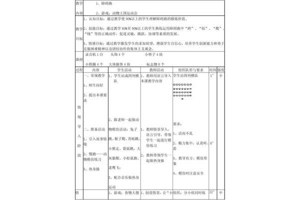 障碍跑教案