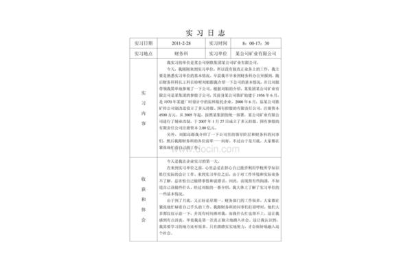 护理实习日志