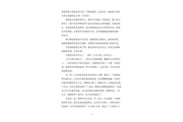 兔子作文400字