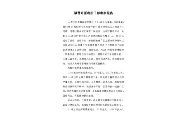 干部考察报告