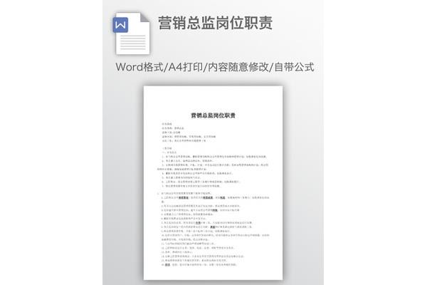 营销总监岗位职责
