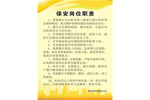 保安的岗位职责