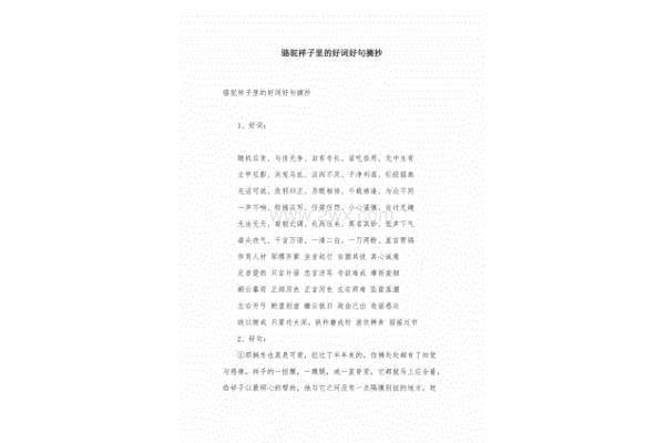 骆驼祥子里的好词