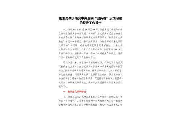 巡视整改报告