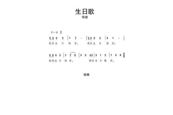 生日歌吉他谱