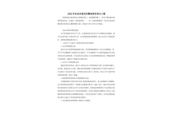 自查报告范文