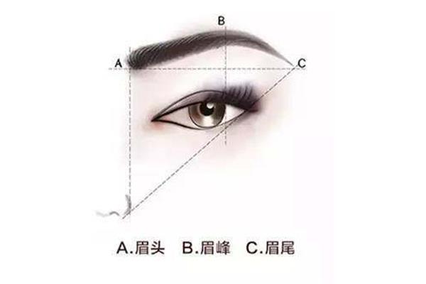 眉峰的位置