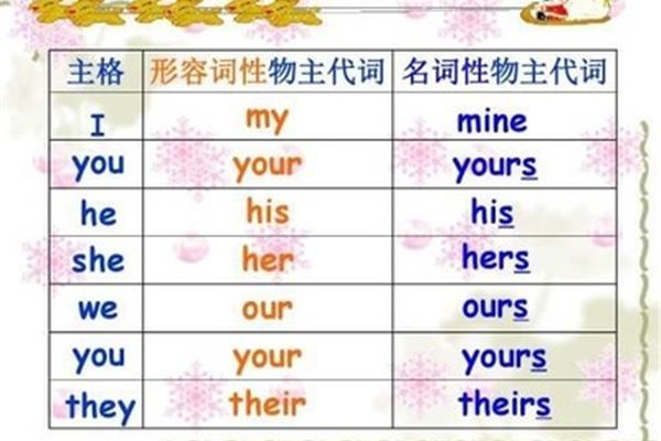 you的物主代词