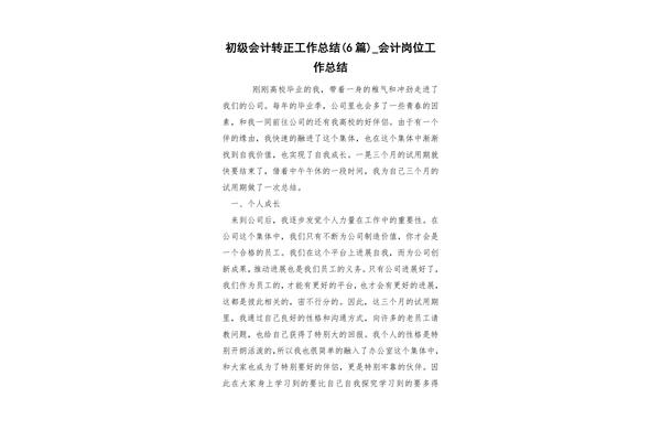 会计工作总结