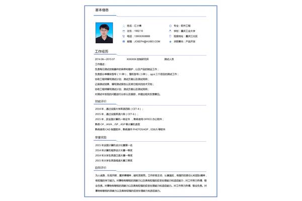 专业工作经历