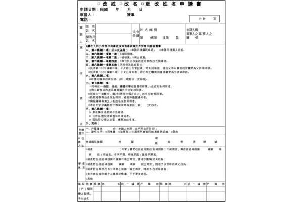改名申请书
