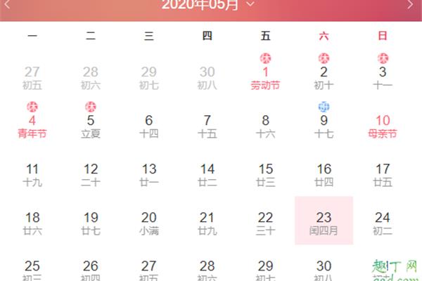 2020年闰几月