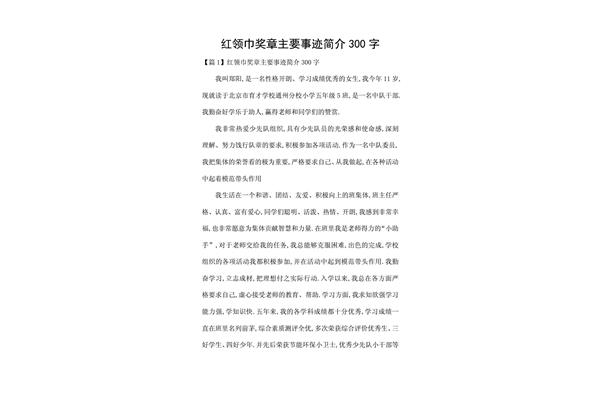 个人主要事迹