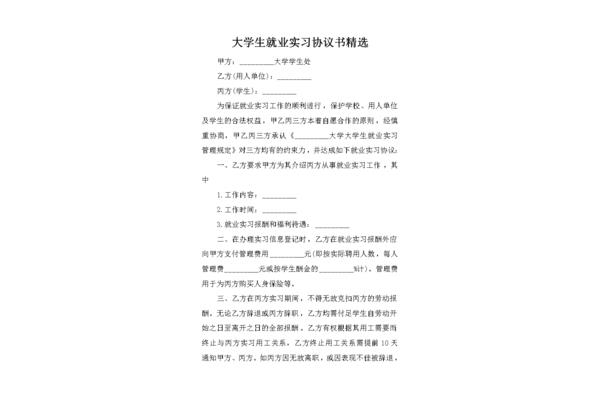 大学生实习协议