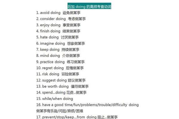 避免做某事英语