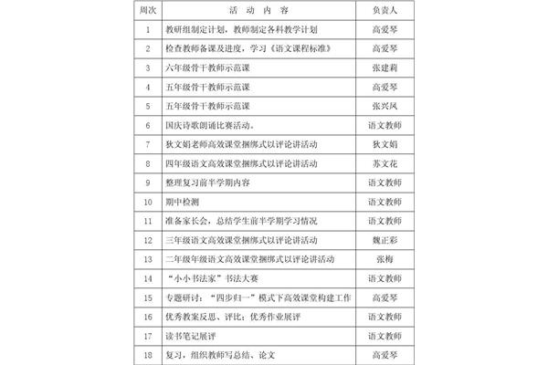 小学教研计划