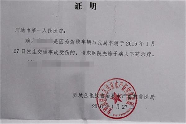意外事故证明